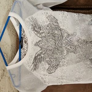 Angels & Diamonds bling sheer top